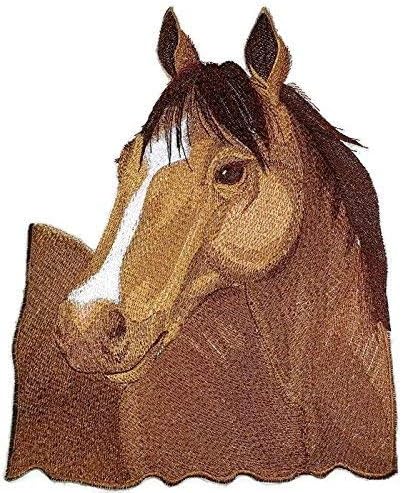 דיוקנאות ברוח של סוסים מותאמים אישית וייחודיים [פנים רבע סוס] ברזל רקום על תיקון/תפירה [11 x8] תוצרת